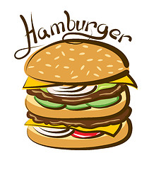 Image showing Vector Big Hamburger