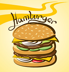 Image showing Vector Big Hamburger