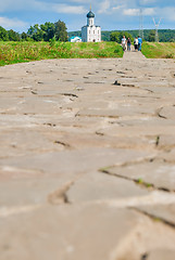 Image showing Road to Church of Intercession on River Nerl