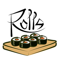 Image showing Vector Sushi Rolls