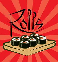 Image showing Vector Sushi Rolls