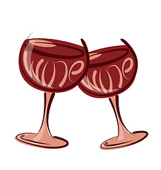 Image showing Vector Glass of Wine