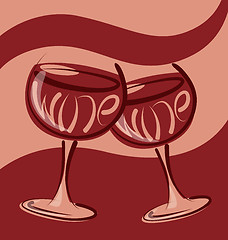 Image showing Vector Glass of Wine