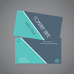 Image showing Gray turquoise business card template