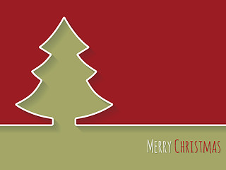 Image showing Simplistic christmas greeting with white tree