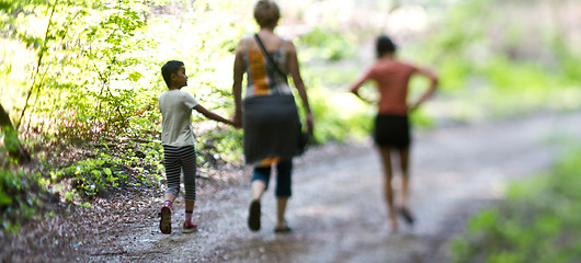 Image showing Family in a forest in Denmark