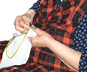 Image showing the old woman's hands