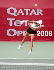Image showing Zi Yan serving at Qatar Total Open, Doha, 2008