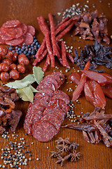 Image showing meat and sausages