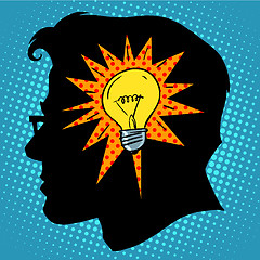 Image showing Business concept idea light bulb head