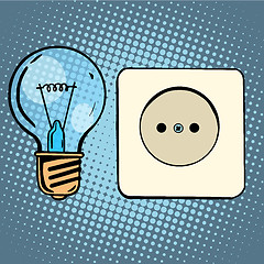 Image showing Electricity light bulb and socket