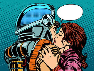 Image showing Star kiss the wife of an astronaut