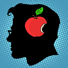 Image showing Bitten Apple in mind a business concept knowledge