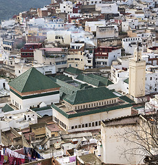 Image showing constructions from high in the     village    morocco africa fie