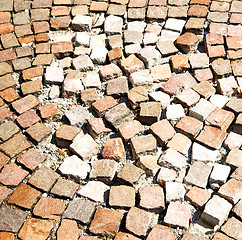 Image showing  cracked  step   brick in  italy old wall and texture material t