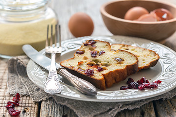 Image showing Cottage cheese casserole with cranberries.