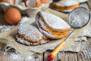 Image showing Patties with curd close up.