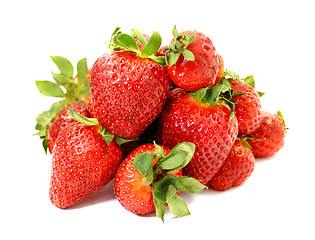 Image showing Red strawberry photographed 