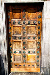 Image showing in london   rusty  brass nail and light