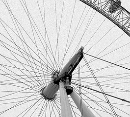 Image showing london eye in the spring sky and white clouds