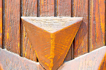 Image showing grain texture of a brown old door   europe