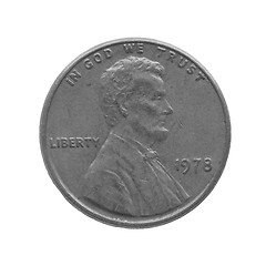 Image showing Black and white Coin isolated