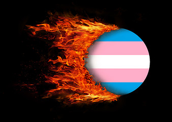 Image showing Flag with a trail of fire - Trans Pride