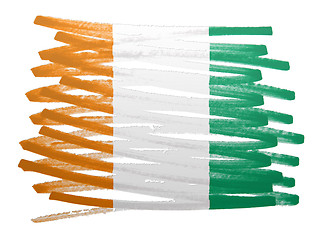 Image showing Flag illustration - Ivory Coast