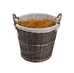 Image showing Dark rattan basket 