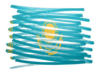 Image showing Flag illustration - Kazakhstan