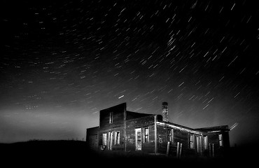 Image showing Star Trails Night Photography Abandoned Building