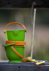 Image showing Childrens sandbox pails