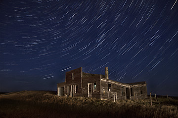 Image showing Star Trails Night Photography Abandoned Building