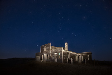 Image showing Star Trails Night Photography Abandoned Building