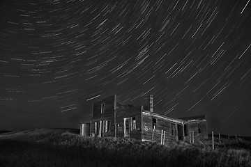 Image showing Star Trails Night Photography Abandoned Building