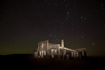 Image showing Star Trails Night Photography Abandoned Building