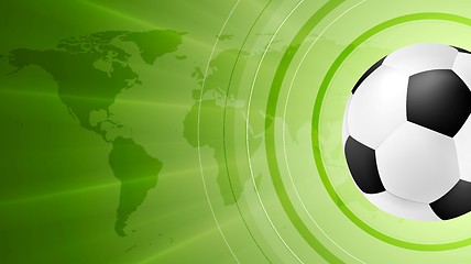 Image showing Green anstract soccer sport background with ball