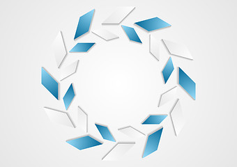 Image showing Tech geometric blue white logo design