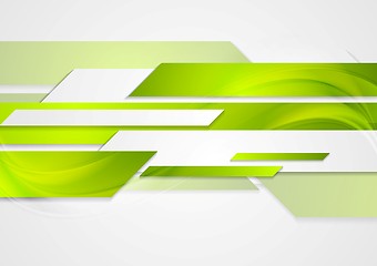 Image showing Abstract green tech wavy background