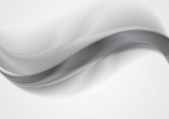 Image showing Grey silver smooth waves abstract background