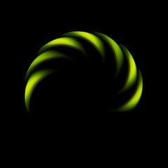 Image showing Glowing green abstract logo on black background