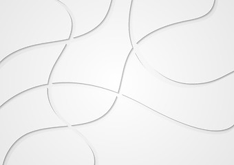 Image showing Abstract grey wavy lines background