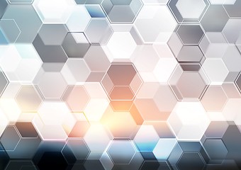 Image showing Abstract modern tech hexagon texture design