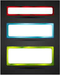 Image showing Blank white banners with bright frame