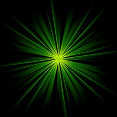 Image showing Dark green beams abstract background