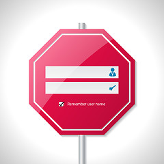 Image showing Stop sign inspired login screen 