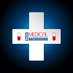 Image showing Medical background with white cross