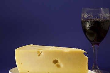 Image showing wine and cheese