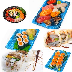 Image showing Japanese sushi collage 