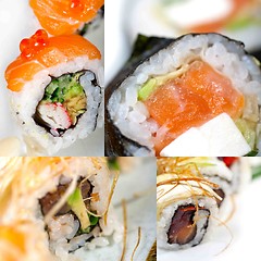 Image showing Japanese sushi collage 